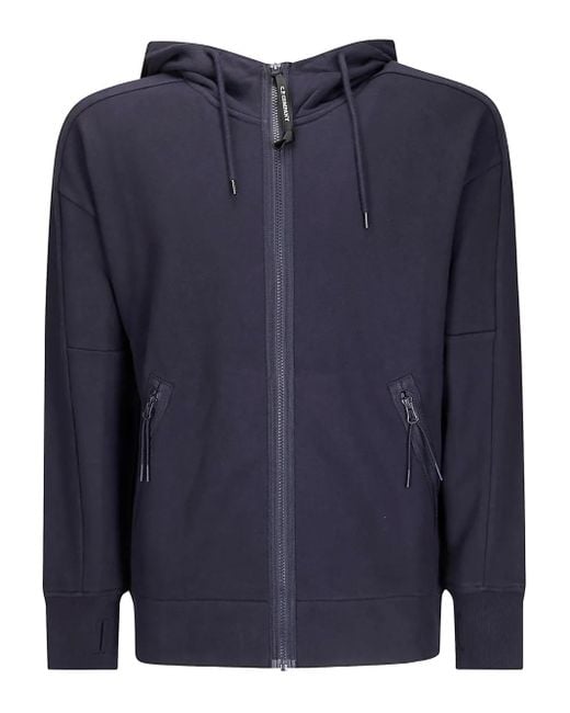 C P Company Sweater Met Goggle-Detail En Capuchon in het Blue voor heren