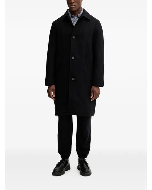 ARMANI EXCHANGE Black Buttoned Coat for men