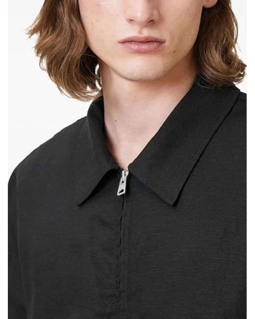 AllSaints Black Bradner Zip-Front Jacket for men