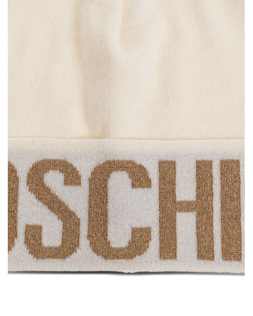 Moschino Natural Logo-detail Beanie