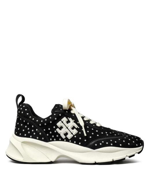 Tory Burch Black Good Luck Studded Trainer