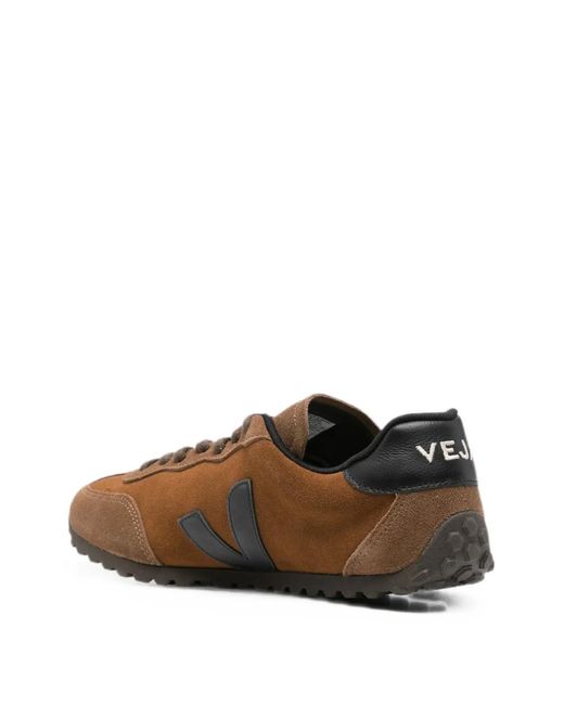 Veja Brown Gt Suede Logo-Patch Sneakers for men