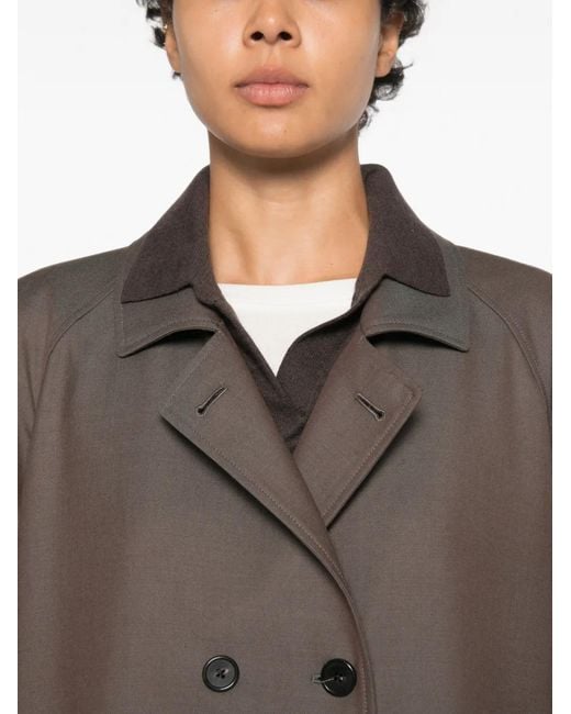 The Row Gray Emma Double-Breasted Coat