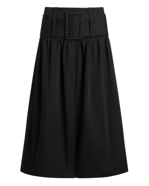 Patou Black Belted Gathered Skirt