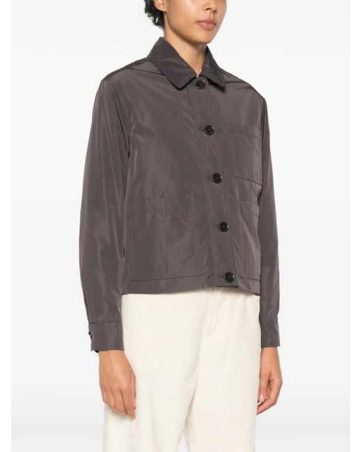 Aspesi Brown Button-Up Patch-Pocket Jacket