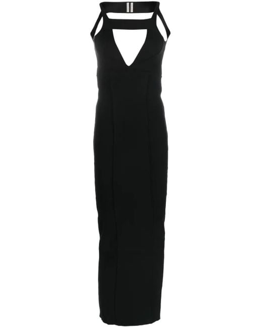 Rick Owens Black Cut-Out Sleeveless Maxi Dress