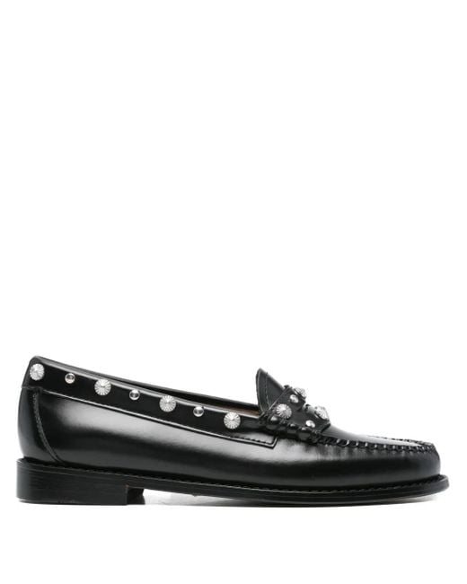 G.H.BASS Black Weejuns Stud Penny Loafers