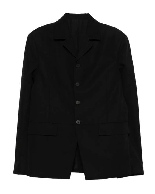 Jacquemus Black Buttoned Collarless Blazer for men