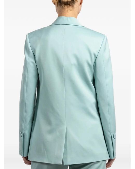 Another Tomorrow Green Double-Breasted Blazer