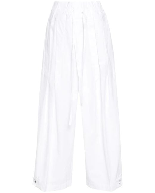 Jil Sander White Poplin Cotton Trousers