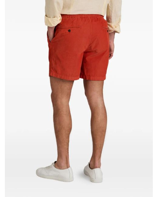 Slowear Red Drawstring Velvet Regular Fit Shorts for men