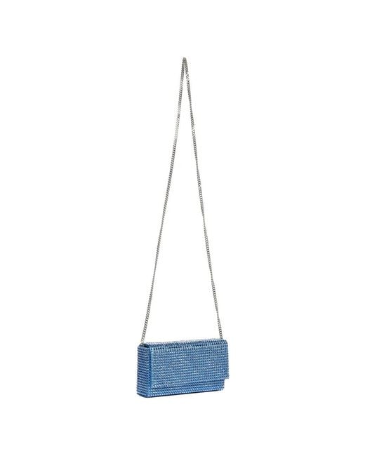 AMINA MUADDI Blue Mini Paloma Clutch Bag