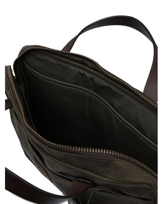 Filson Black Logo-Patch Cotton Shoulder Bag for men