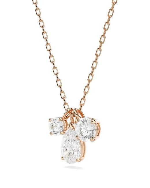 Swarovski White Mesmera Rose- Pear-Drop Necklace