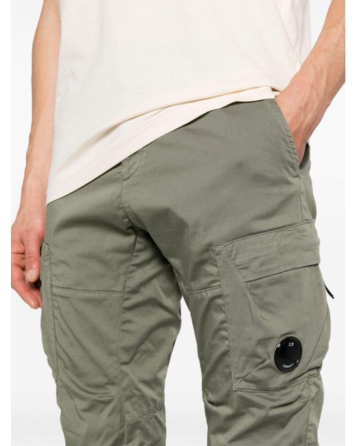 C P Company Green Mid-rise Cargo Trousers for men