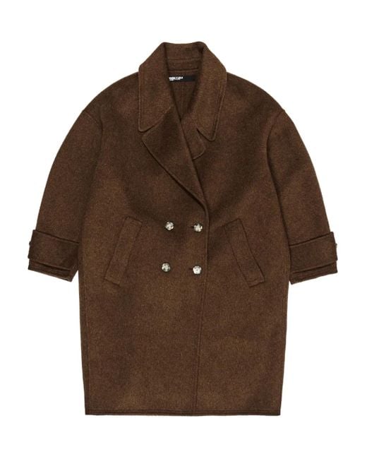 Bimba Y Lola Brown Buttoned Coat