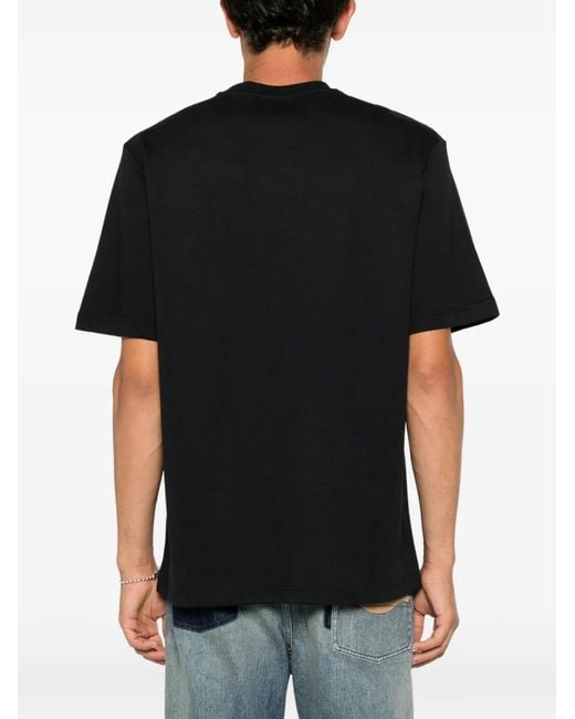 Iceberg Black Short-Sleeve Embroidered T-Shirt for men