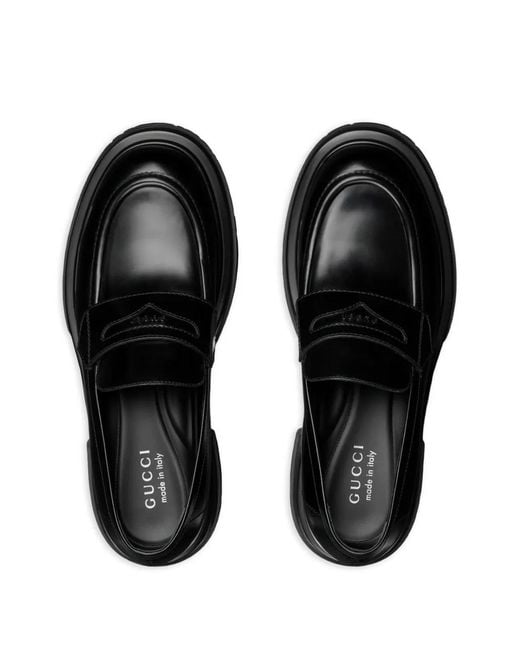 Gucci Black Logo-Detail Loafers for men