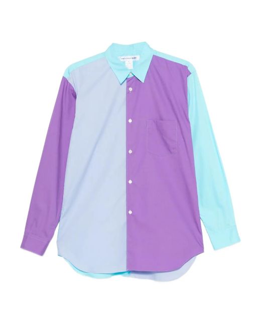 Comme des Garçons Overhemd Met Colourblocking in het Purple voor heren