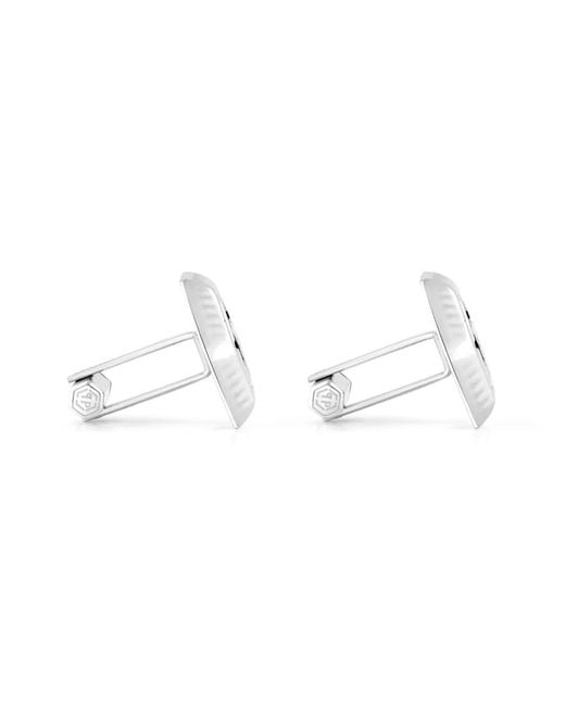 Philipp Plein White Hexagon-Pp Cufflinks for men
