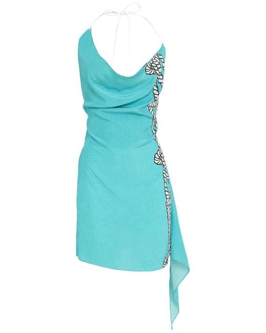 Amir Slama Blue Graphic Print Dress
