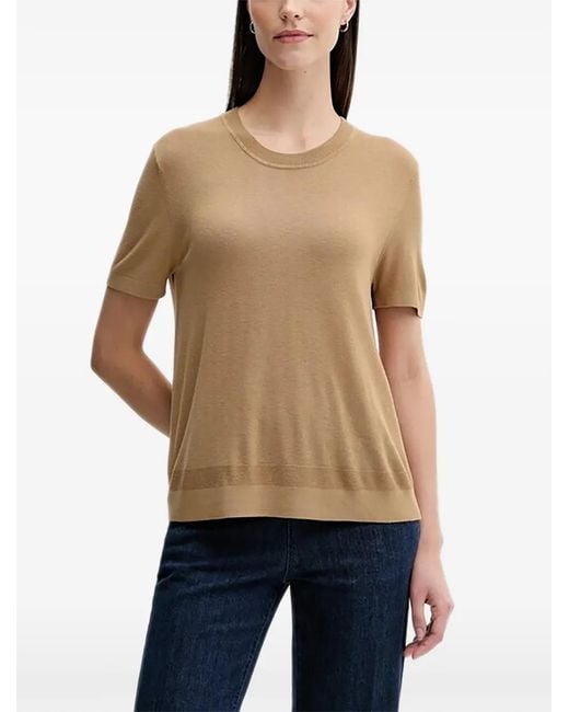 Benetton Natural Short-Sleeve Knitted T-Shirt