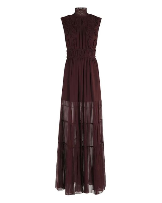 Ulla Johnson Purple High-Neck Maxi Dress