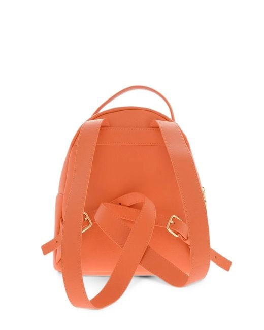 Moschino Orange Logo-Plaque Backpack