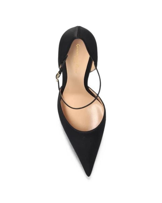 Gianvito Rossi Black Sofia Satin Pumps