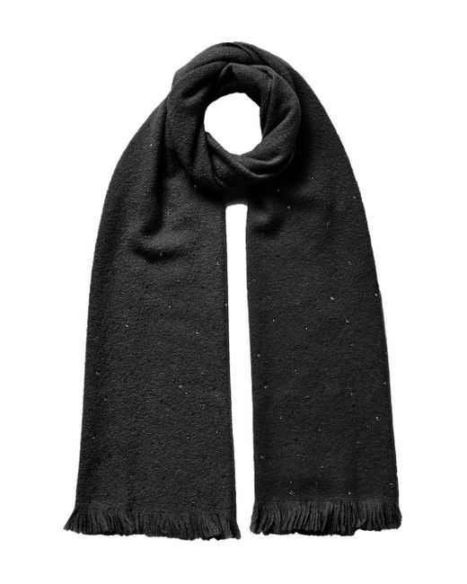 Jane Carr Black The Krug Fringed Scarf