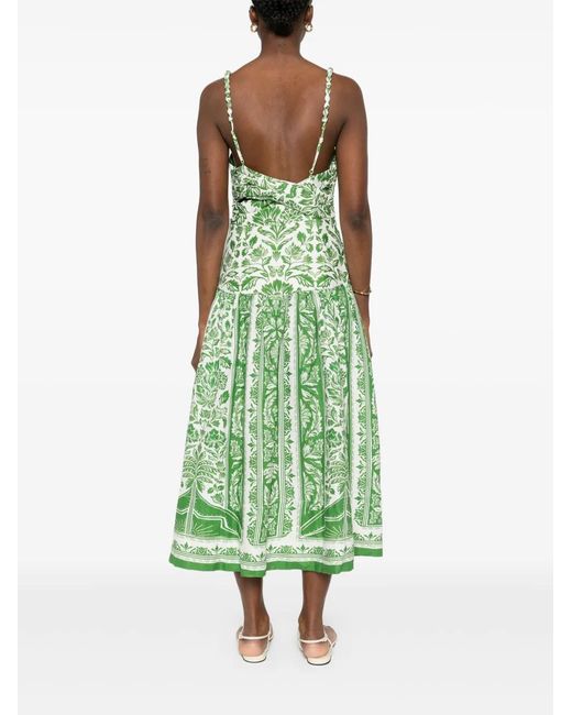 Farm Rio Green Floral Cotton Maxi Dress