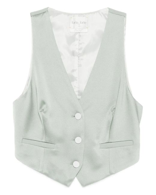 Forte Forte Gilet Met Knoopsluiting En Zak in het White