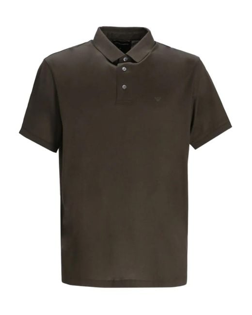 Emporio Armani Green Eagle-Logo Polo Shirt for men