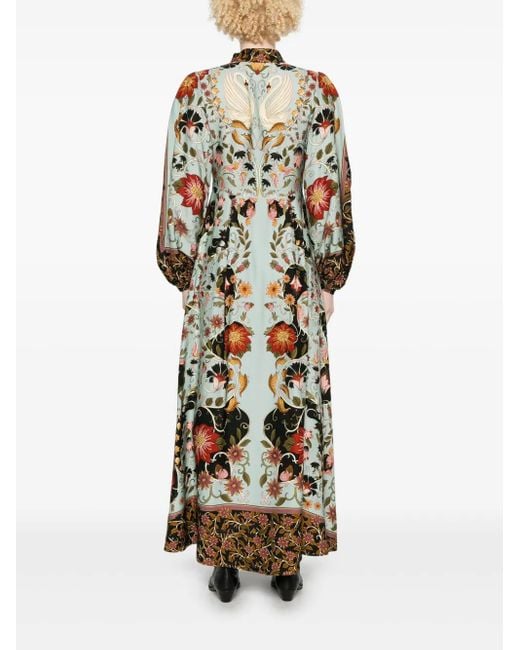 Farm Rio Blue Flowing Beauty Maxi Dress