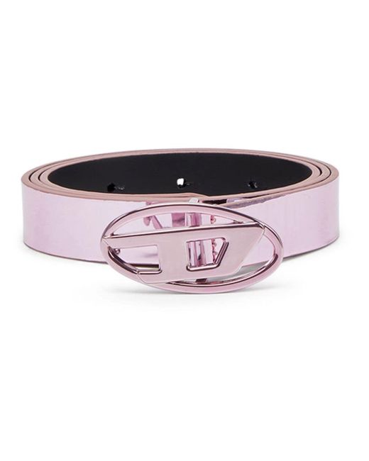 DIESEL Pink B-1dr Leather Belt