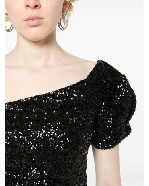 Isabel Marant Black Ocha Sequin Embellished Top