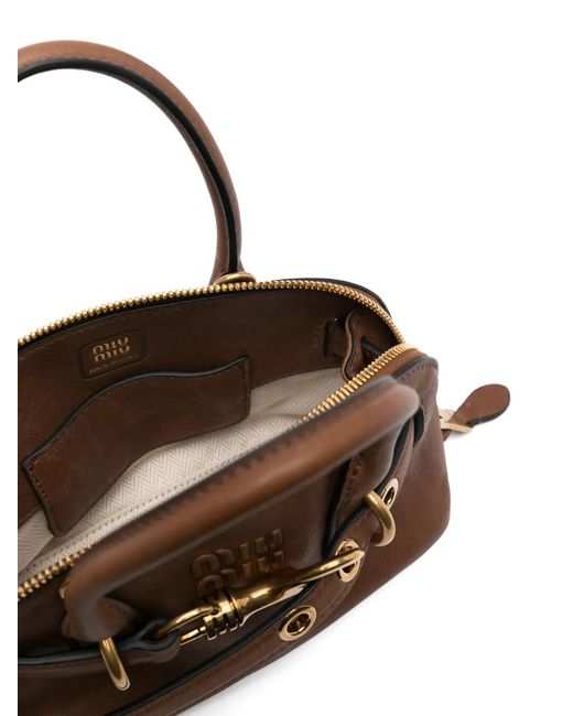 Miu Miu Brown Aventure Mini Nappa Leather Bag