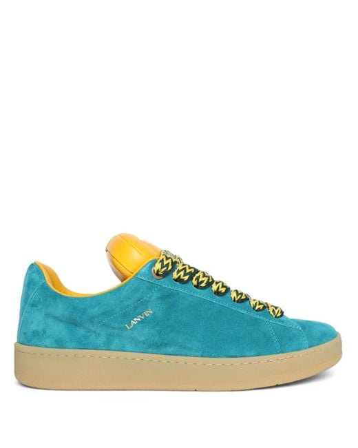 Lanvin Blue X Future Hyper Curb Suede Sneakers for men