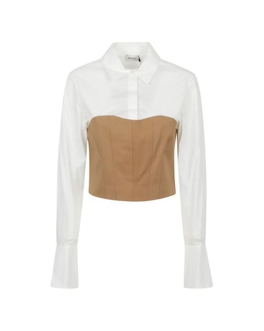 Jonathan Simkhai White Lidey Corset-Style Panelled Shirt
