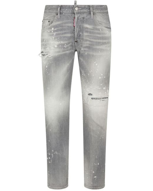 DSquared² Jeans Met Verfspetters in het Gray voor heren