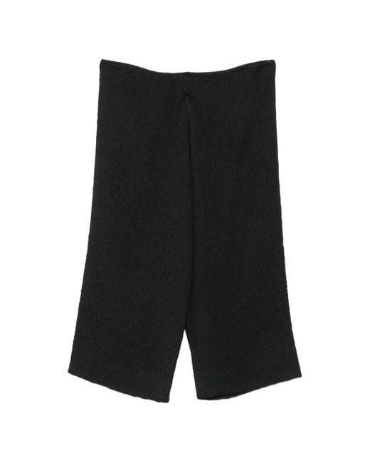 The Row Black Omero Crinkled-Finish Shorts