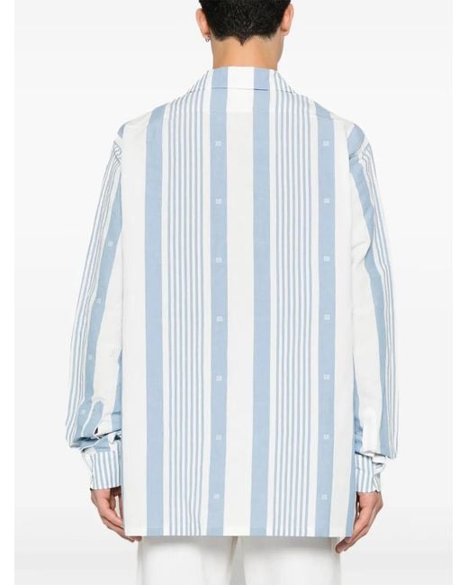 Givenchy Blue 4G Striped Shirt for men