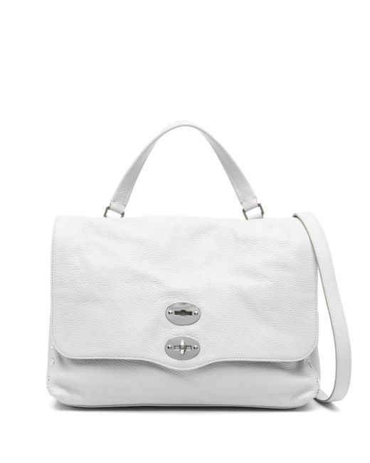 Zanellato White Medium Postina Leather Tote Bag
