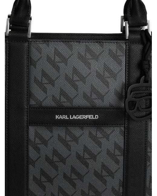 Bolso Shopper Ikon Monogram Karl Lagerfeld de hombre de color Black