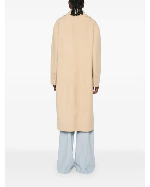 Ermanno Scervino Natural Single-Breasted Flap-Pocket Coat