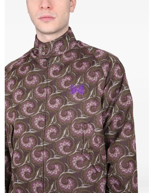 Baracuta Brown X Needles G9 Patterned Zip-Up Jacket for men