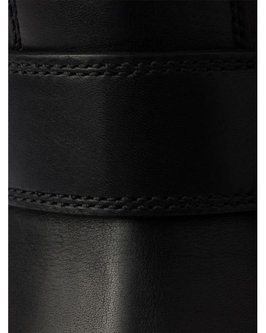 Prada Black Leather And Shearling Booties