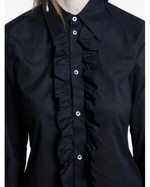 Ann Demeulemeester Blue Erma Ruffled Shirt