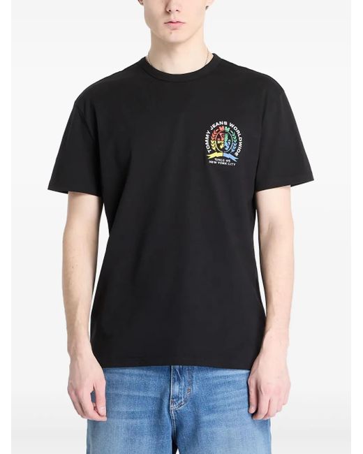 メンズ Tommy Hilfiger ロゴ Tシャツ Black