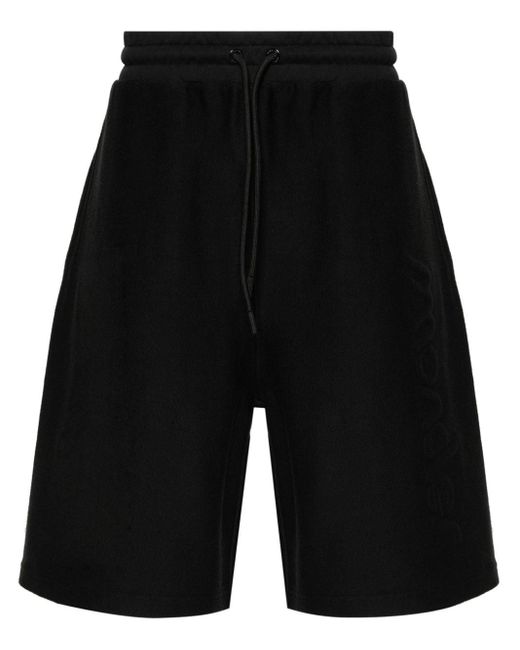 Pantalones cortos de chándal con logo en relieve Moncler de hombre de color Black